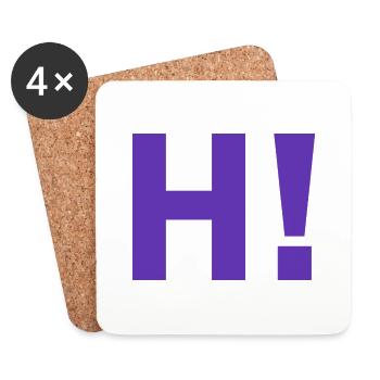 H point d'exclamation - Dessous de verre (lot de 4) - blanc - Devant