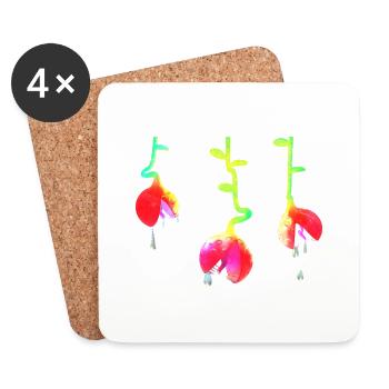 Ravenous plant - Coasters (set of 4) - white - Front