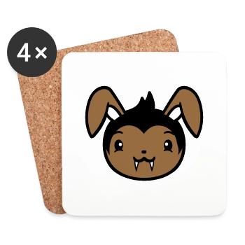 Lapin Vampire Sharp Longues Dents Halloween Costume - Dessous de verre (lot de 4) - blanc - Devant