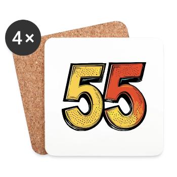 55 Nombre Coloré - Dessous de verre (lot de 4) - blanc - Devant