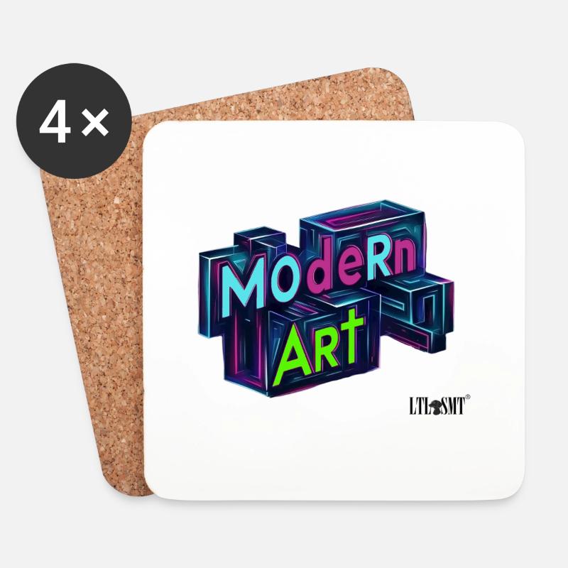 MOdeRn ART - Untersetzer (4er-Set) - Weiß