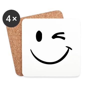 smile - Coasters (set of 4) - white - Front