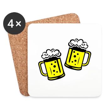 Bier Bierkrug Prost - Untersetzer (4er-Set) - Weiß - Vorne