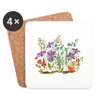 Fleur - Dessous de verre (lot de 4) - blanc - Devant