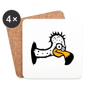 Geier Aasfresser Vogel lustig Geiern Aasgeier Spaß - Untersetzer (4er-Set) - Weiß - Vorne