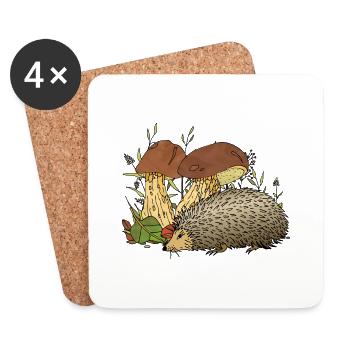 Igel - Untersetzer (4er-Set) - Weiß - Vorne