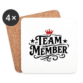 team member - Untersetzer (4er-Set) - Weiß - Vorne