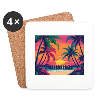 Summer - Untersetzer (4er-Set) - Weiß - Vorne
