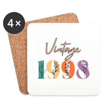 Vintage 1998 Floral - Coasters (set of 4) - white - Front
