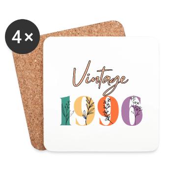 Vintage 1996 Floral - Coasters (set of 4) - white - Front