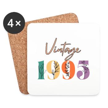 Vintage 1995 Floral - Coasters (set of 4) - white - Front