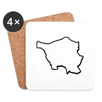 Saarland - Untersetzer (4er-Set) - Weiß - Vorne