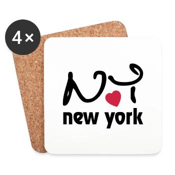 I Love New York - Untersetzer (4er-Set) - Weiß - Vorne