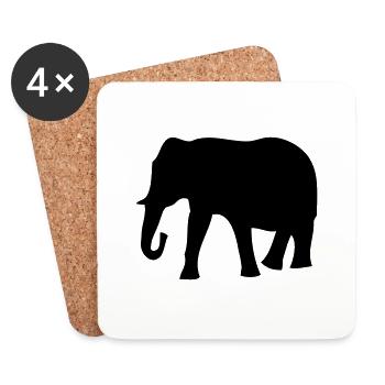 Elefant - Untersetzer (4er-Set) - Weiß - Vorne