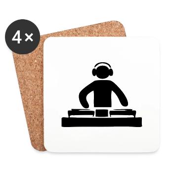 DJ discjockey - Untersetzer (4er-Set) - Weiß - Vorne