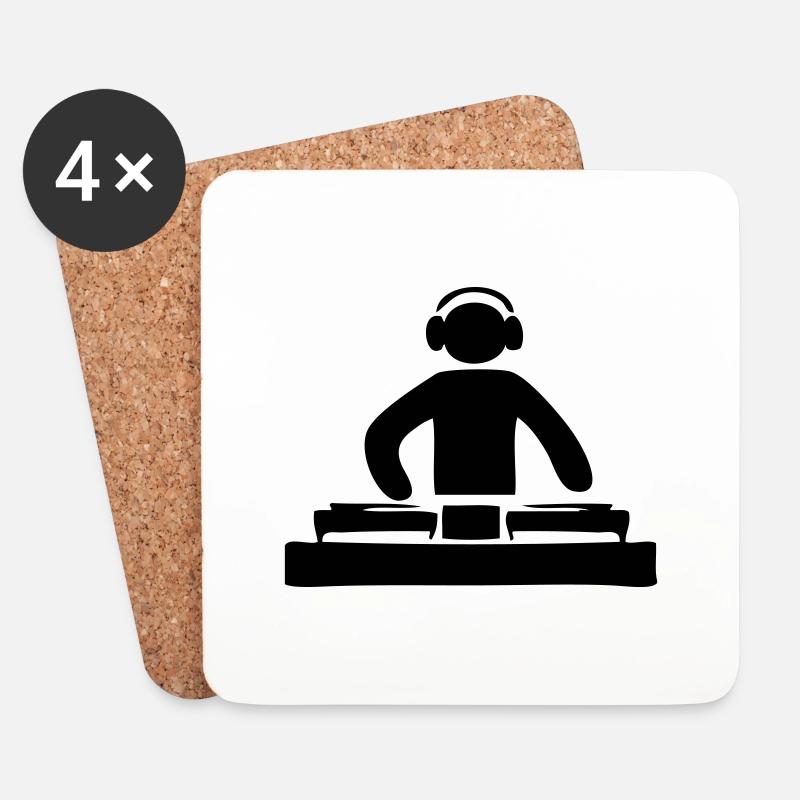 DJ discjockey - Untersetzer (4er-Set) - Weiß