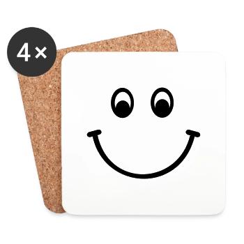 Smiley - Untersetzer (4er-Set) - Weiß - Vorne