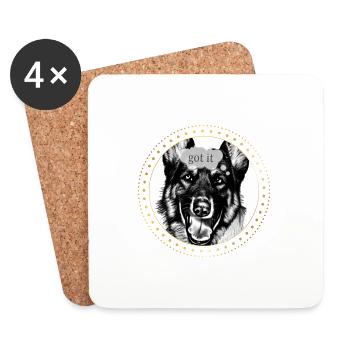 Gagnant - Dessous de verre (lot de 4) - blanc - Devant
