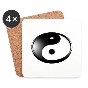 Yin Yang 3D - Untersetzer (4er-Set) - Weiß - Vorne