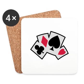 poker cards - Coasters (set of 4) - white - Front