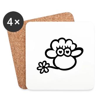 Sheep in love - Dessous de verre (lot de 4) - blanc - Devant