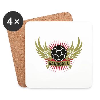 Handball bannière - Dessous de verre (lot de 4) - blanc - Devant