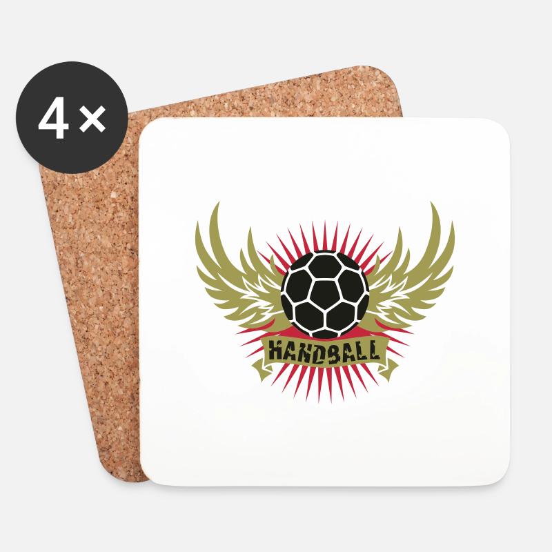 Handball Banner - Untersetzer (4er-Set) - Weiß
