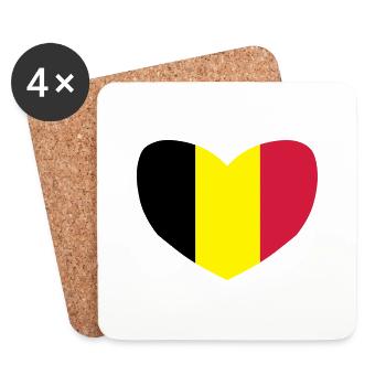 I love Belgium - Dessous de verre (lot de 4) - blanc - Devant