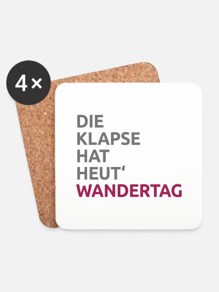 Die Klapse hat Wandertag - Untersetzer (4er-Set) - Weiß
