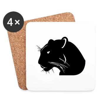 panther - Coasters (set of 4) - white - Front
