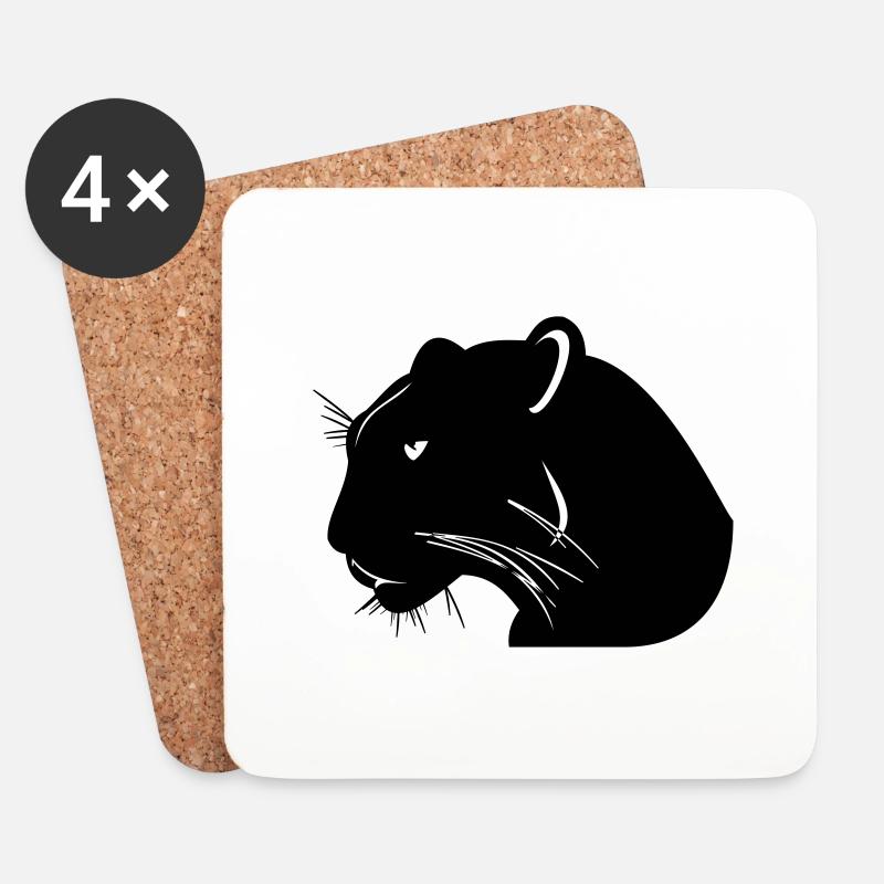 panther - Untersetzer (4er-Set) - Weiß