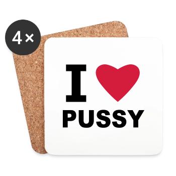 I Love - Coasters (set of 4) - white - Front
