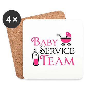Baby Service Team - Untersetzer (4er-Set) - Weiß - Vorne