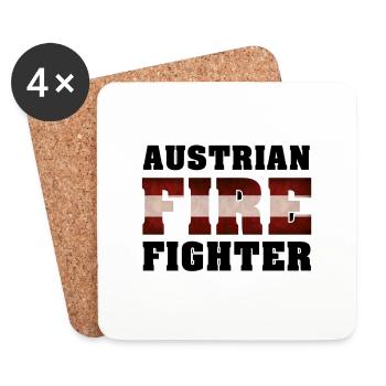 Austrian Fire Fighter - Untersetzer (4er-Set) - Weiß - Vorne