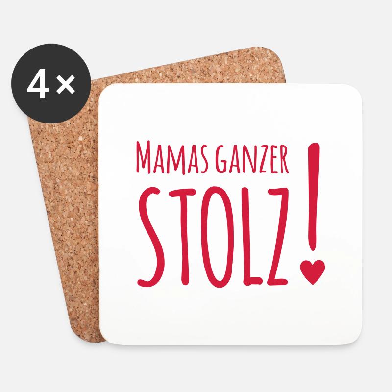 Mamas ganzer Stolz (dh) - Untersetzer (4er-Set) - Weiß