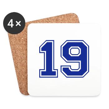 nombre - 19 - Dessous de verre (lot de 4) - blanc - Devant