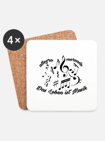 Das Leben ist Musik - Untersetzer (4er-Set) - Weiß