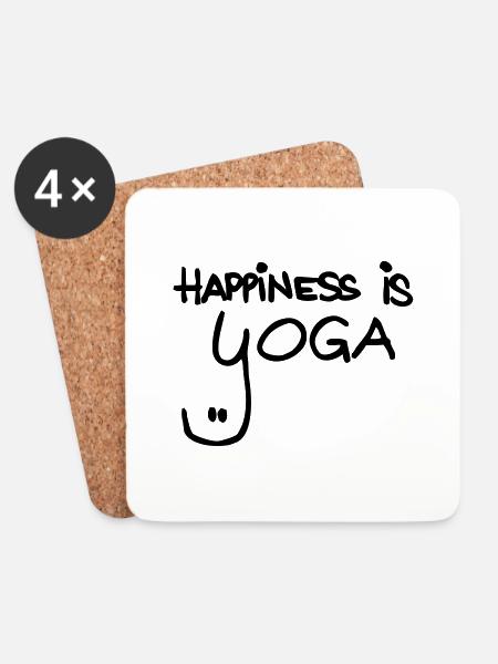 happiness is yoga - Untersetzer (4er-Set) - Weiß