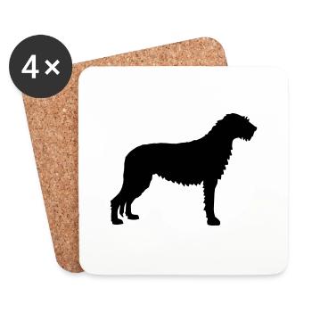 Irish Wolfhound - Coasters (set of 4) - white - Front