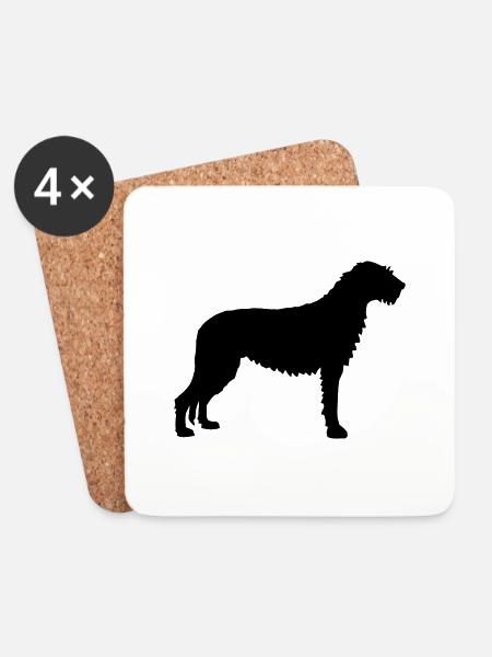 Irish Wolfhound - Untersetzer (4er-Set) - Weiß