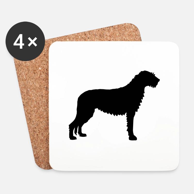 Irish Wolfhound - Dessous de verre (lot de 4) - blanc