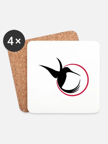 Kolibri - Untersetzer (4er-Set) - Weiß