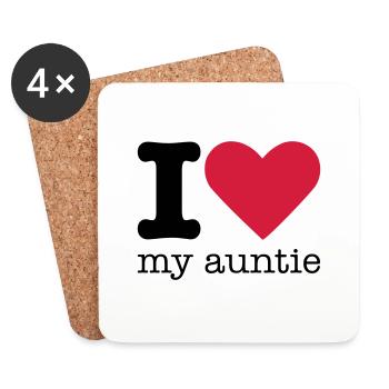 I Love My Auntie - Dessous de verre (lot de 4) - blanc - Devant