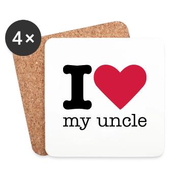 I Love My Uncle - Untersetzer (4er-Set) - Weiß - Vorne