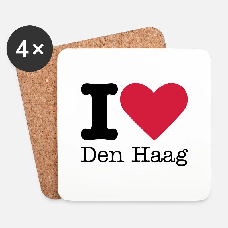 I Love Den Haag - Coasters (set of 4) - white