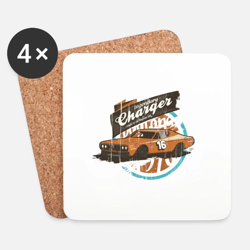 "Legendary Charger" - Untersetzer (4er-Set) - Weiß