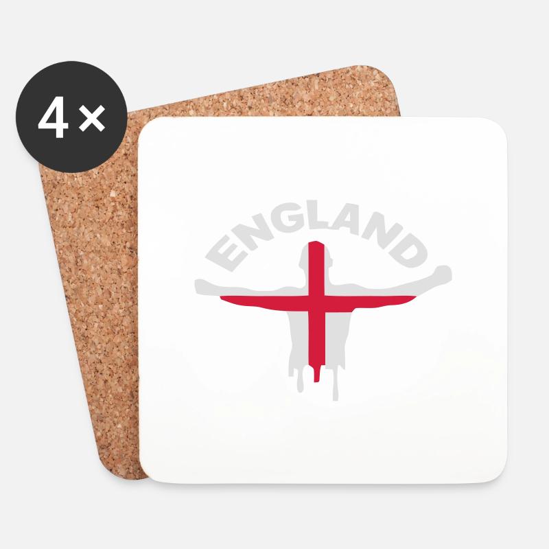 England St George's Cross - Untersetzer (4er-Set) - Weiß