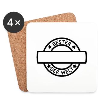 Stempel Beste ... Der Welt - Text selbst schreiben - Untersetzer (4er-Set) - Weiß - Vorne