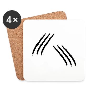 Scratch Cats Monster Attack Wound Flesh Wound - Coasters (set of 4) - white - Front