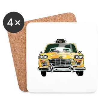 Taxi - Untersetzer (4er-Set) - Weiß - Vorne